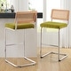 preview thumbnail 9 of 15, Velvet Upholstered Rattan Counter/Bar Stools, Set of 2/3