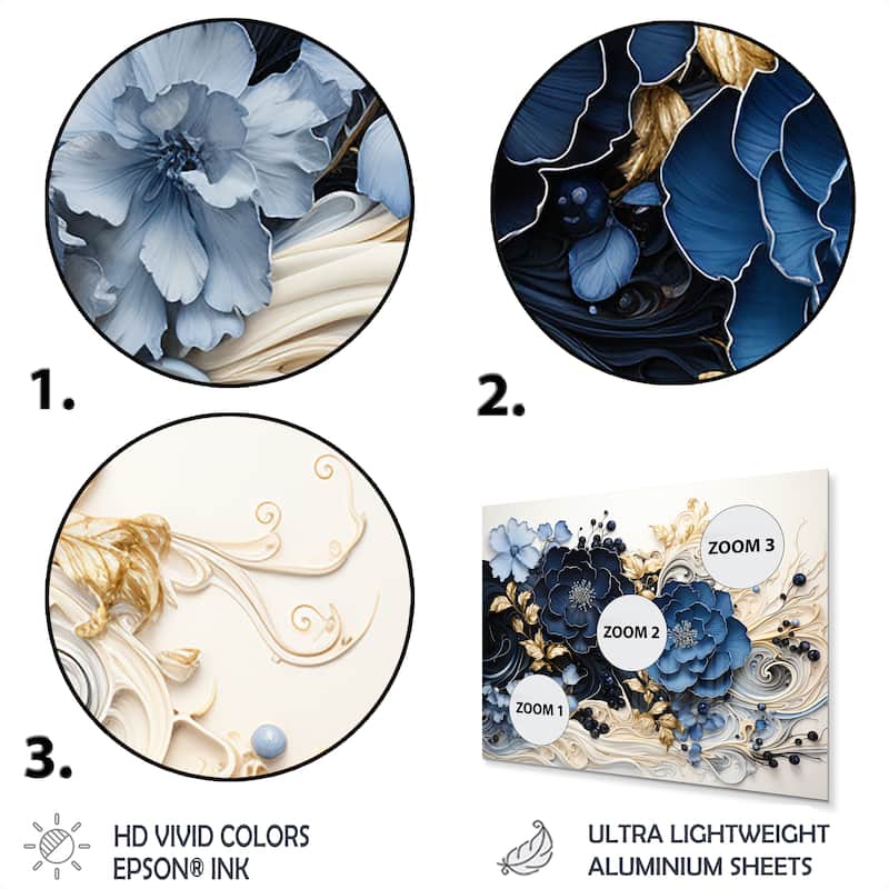 Designart "Liquid Ink Spiralscape I" Abstract Spirals Metal Wall Art Living Room