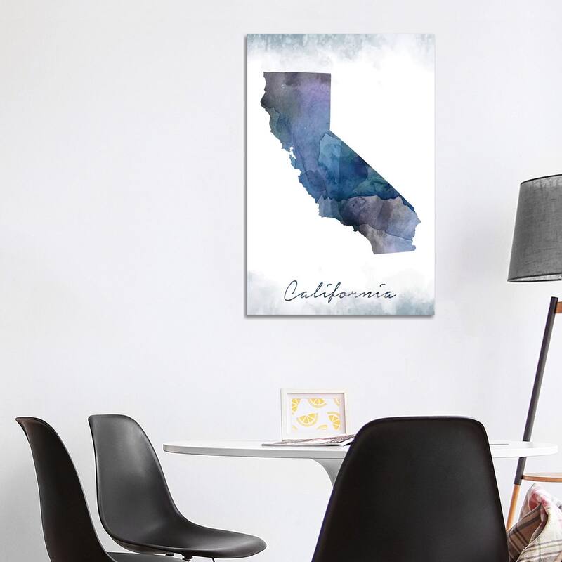 iCanvas "California State Bluish" by WallDecorAddict Canvas Print - 40x26x1.5