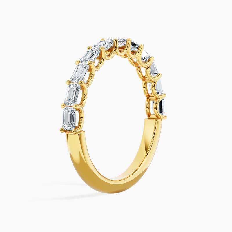 Auriya 14k Gold Emerald East-West Lab Grown Diamond Half Eternity Band 1.10 - 4.50 ct. tw. (F-G, VS)
