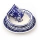 preview thumbnail 2 of 5, Euro Ceramica Blue Garden 16 Piece Dinnerware Set (Service for 4)