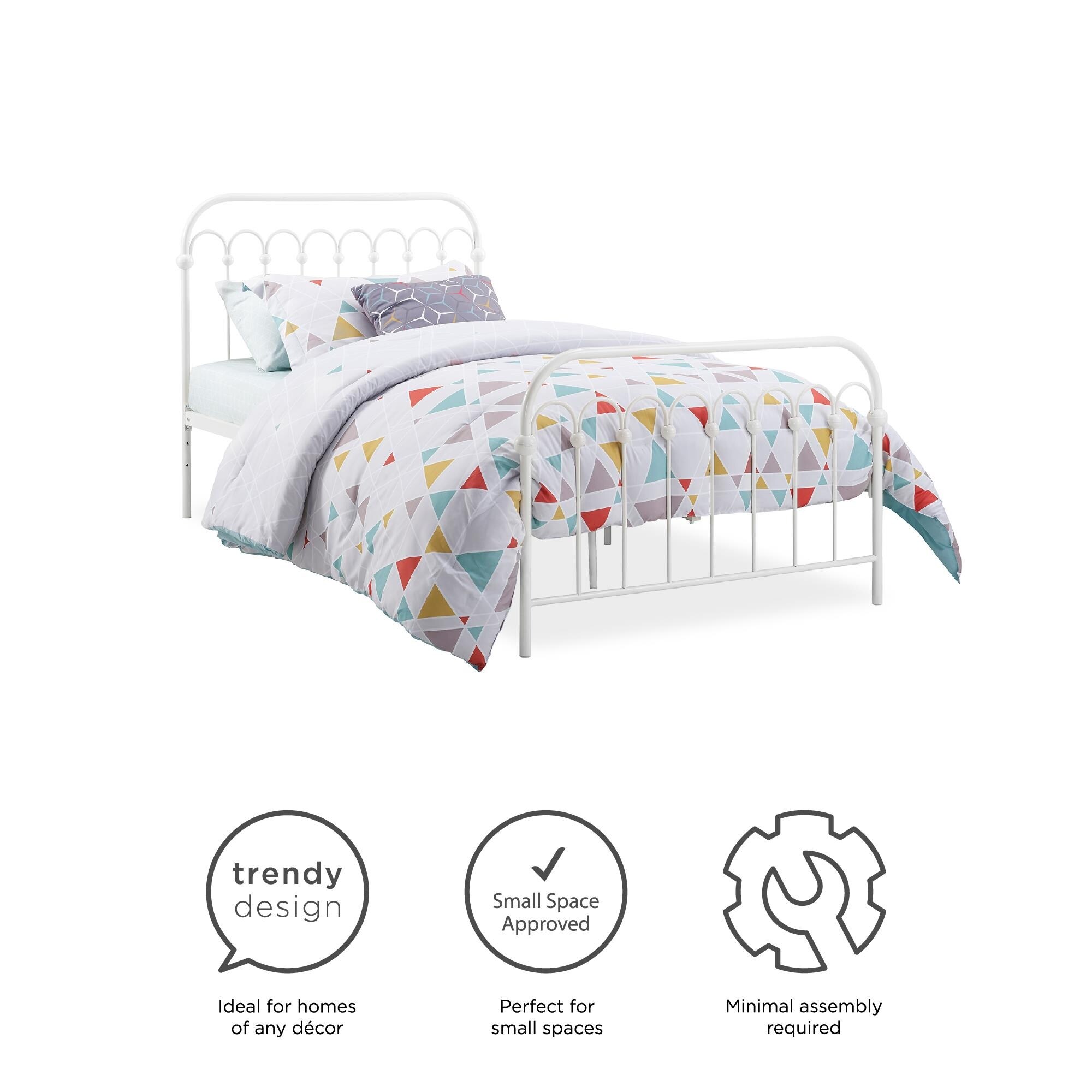 Novogratz Bright Pop Twin Metal Bed Overstock 15199802 Black