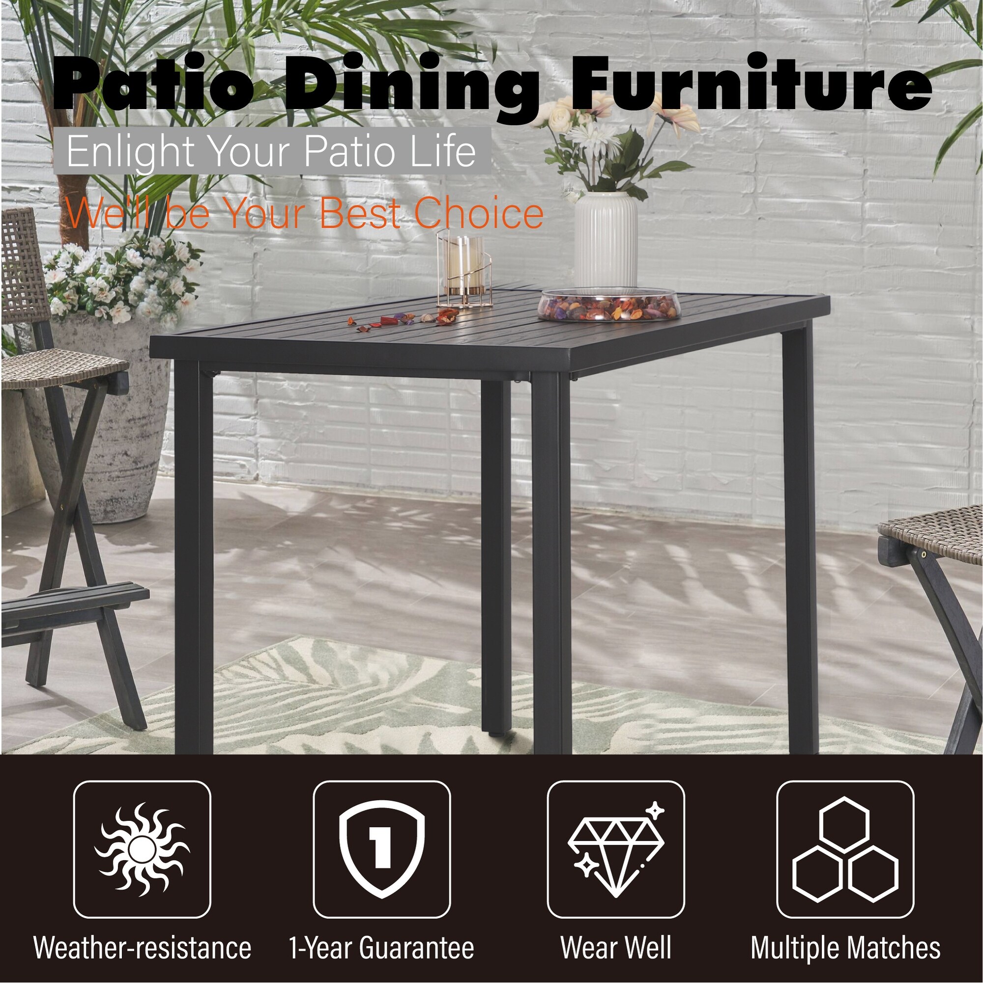 Tall metal outdoor table deals