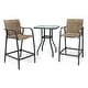 preview thumbnail 3 of 11, Outdoor Bar Stools Patio Bar Chairs and Glass Bar Table with Umbrella Hole