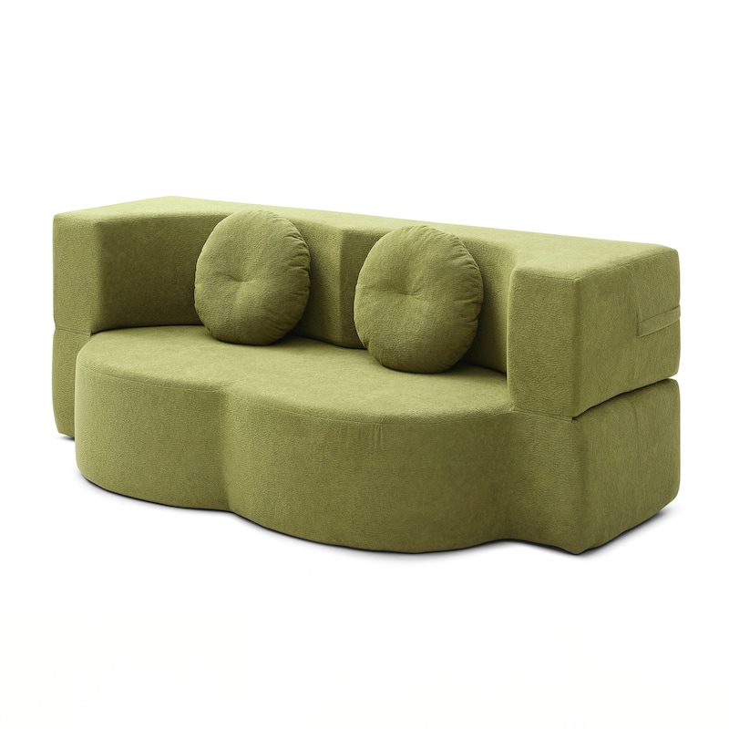 Folding Sofa Bed with Pillow, Floor & Futon Loveseat Couch