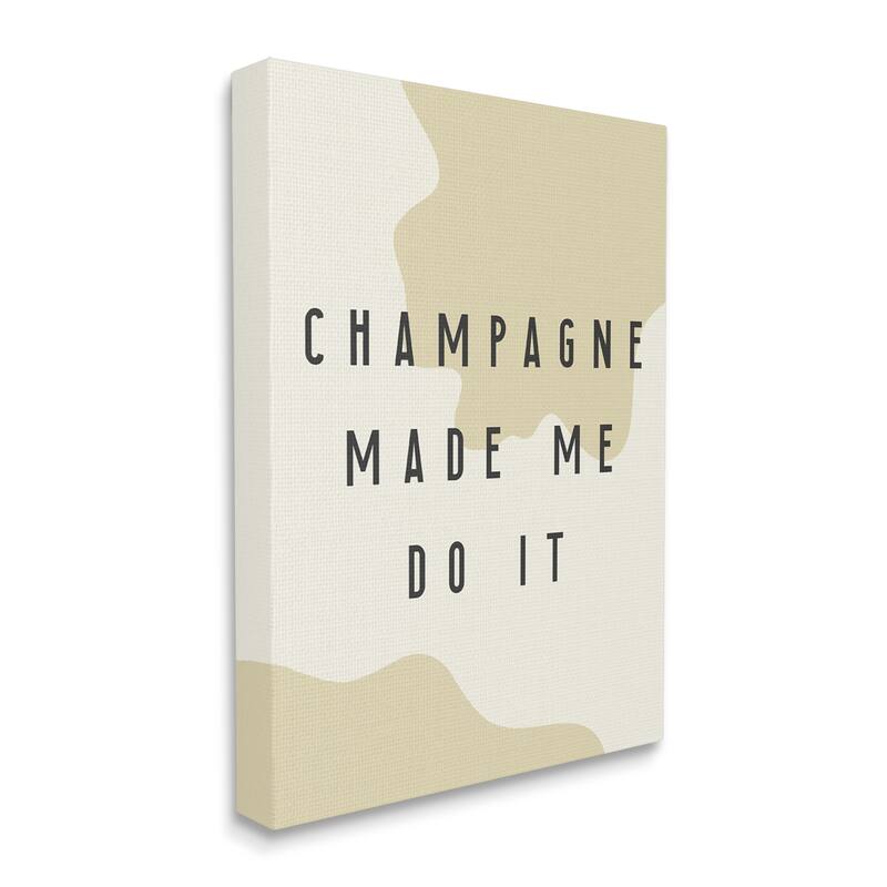Stupell Champagne Made Me Do It Wine Abstract Pattern Canvas Wall Art - White
