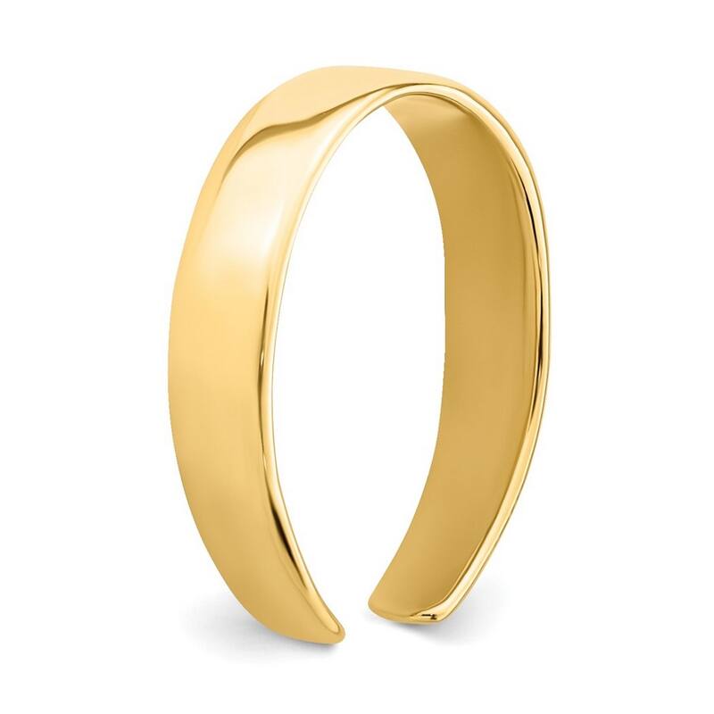 Curata Solid 14 karat Yellow or White Gold 6mm Flat Wide Polished Band Toe Ring