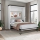 preview thumbnail 14 of 22, Orion 67W Queen Murphy Bed by Bestar White/Walnut Grey