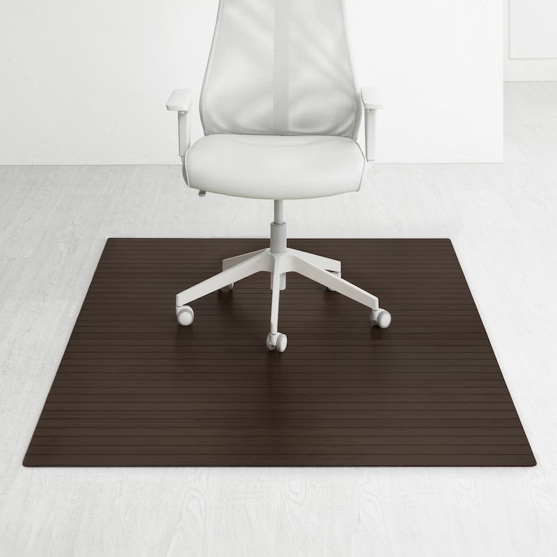 Jani Eco Bamboo Standard Rectangular Chair Mat - (72 x 48), Premium Quality, Eco-Friendly Chair Mat - Espresso