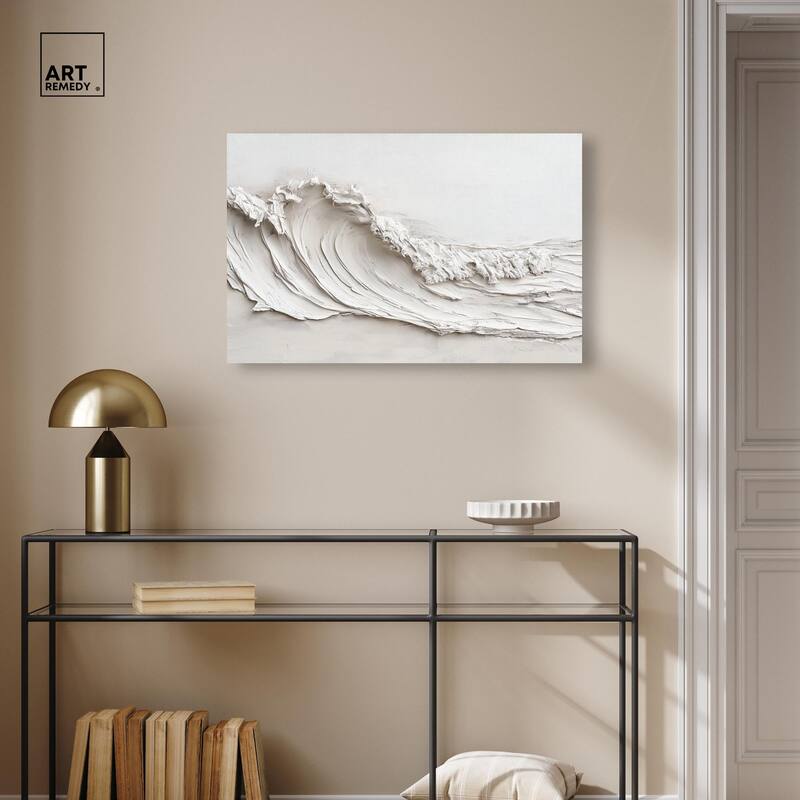 Wave on White Canvas by Art Remedy, Gallery Wrapped