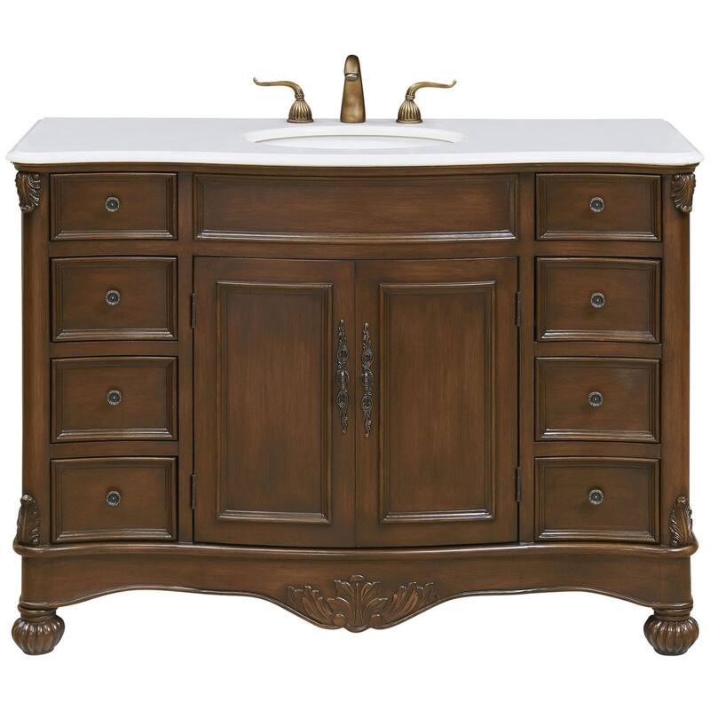Elegant Lighting VF-1034-VW Windsor 48" Free Standing Single Basin - Brown