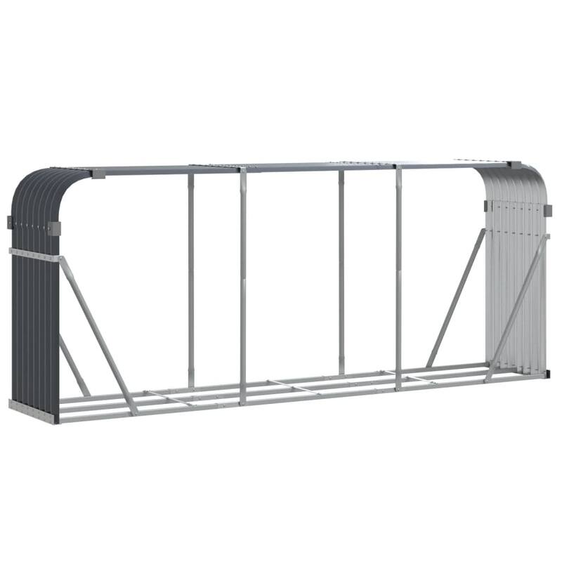 vidaXL Log Holder Outdoor Indoor Storage Firewood Rack Stand Galvanized Steel