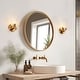 preview thumbnail 8 of 13, Fenro Modern Brass Wall Sconce Glass Art Deco Bathroom Vanity Light - Electroplated Gold - L4.7"*W5.9"*H10.6"
