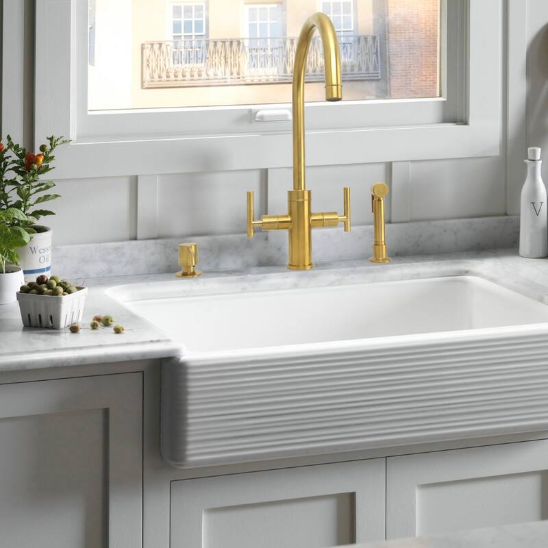 Two-Handles Kitchen Faucet with Side Spray