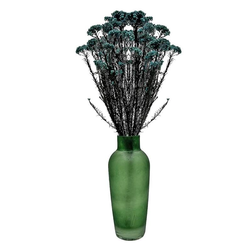 Bundle of 4 Preserved Millet ,Rice Flower - Immortelle Flower,Ozothamnu - 24 inches - Blue