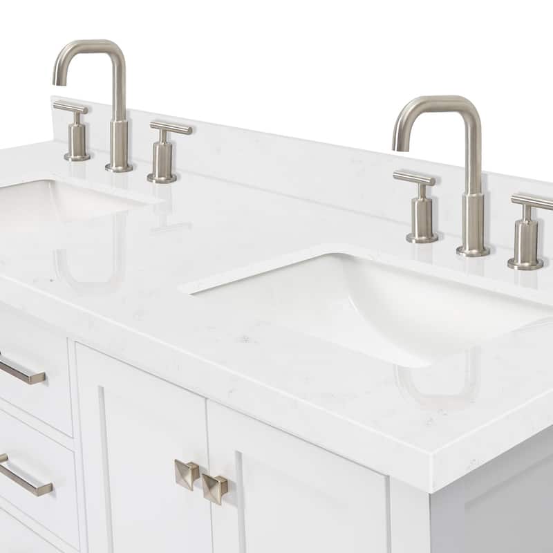 Ariel A060DCQRVO Cambridge 60" Free Standing Double Basin Vanity Set