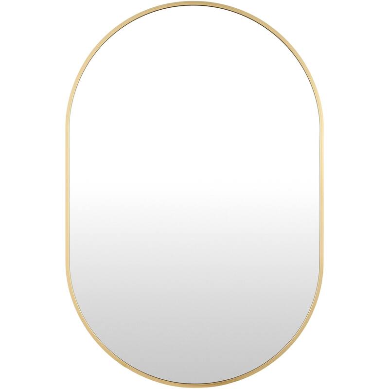 Livabliss Aranya Modern Aluminum Oval Pill-Shaped Accent Mirror
