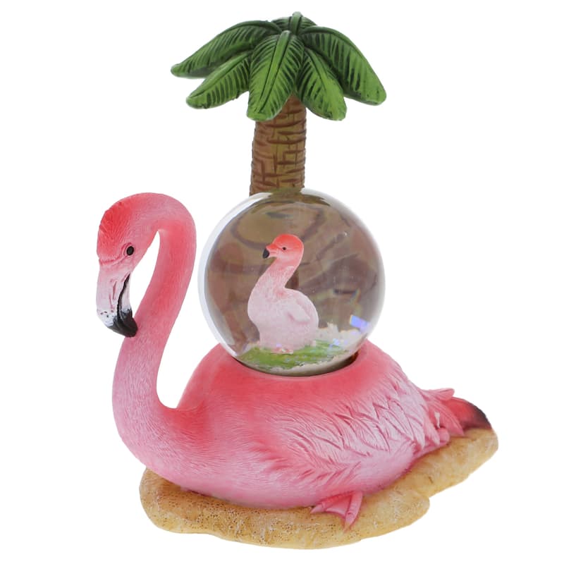 CoTa Global Flamingo Snow Globe - Figurine with Sparkling Glitter - 4.2Lx3W3.4H inches