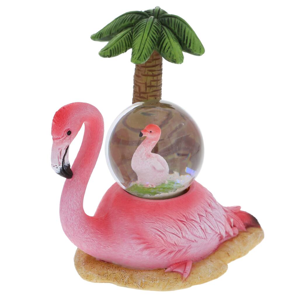 CoTa Global Flamingo Snow Globe - Figurine with Sparkling Glitter - 4.2Lx3W3.4H inches