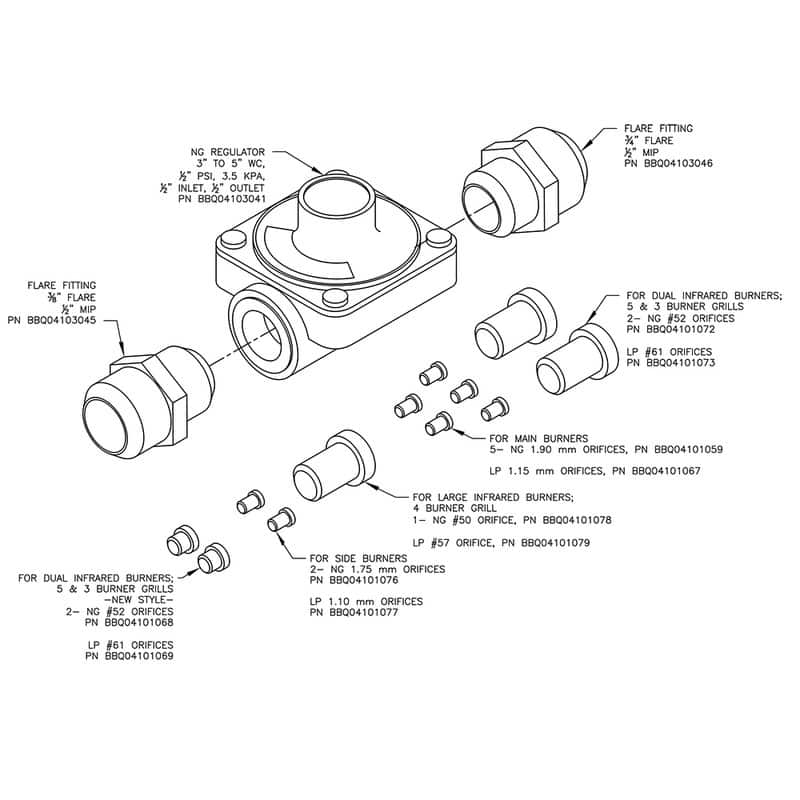 Grill Conversion Kit Lp To Ng Orifices