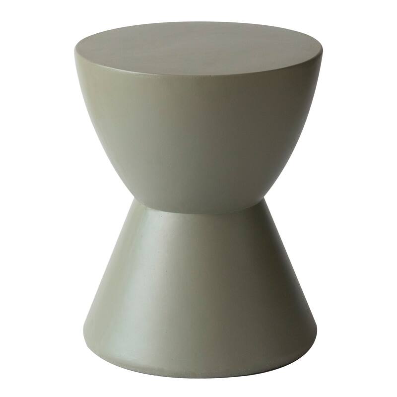 Loft 14-Inch Modern Round Accent Fiberstone Side Table for Indoor Outdoor Patio, Living Room, or Home Office