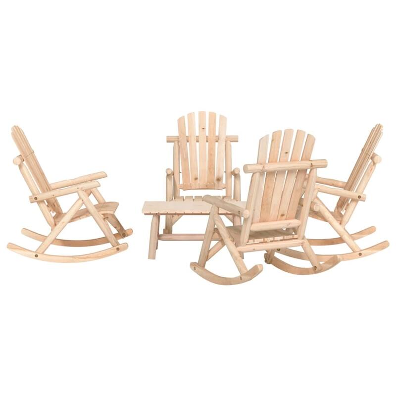 vidaXL Patio Furniture Set Outdoor Patio Lounge Set Chair Solid Wood Spruce