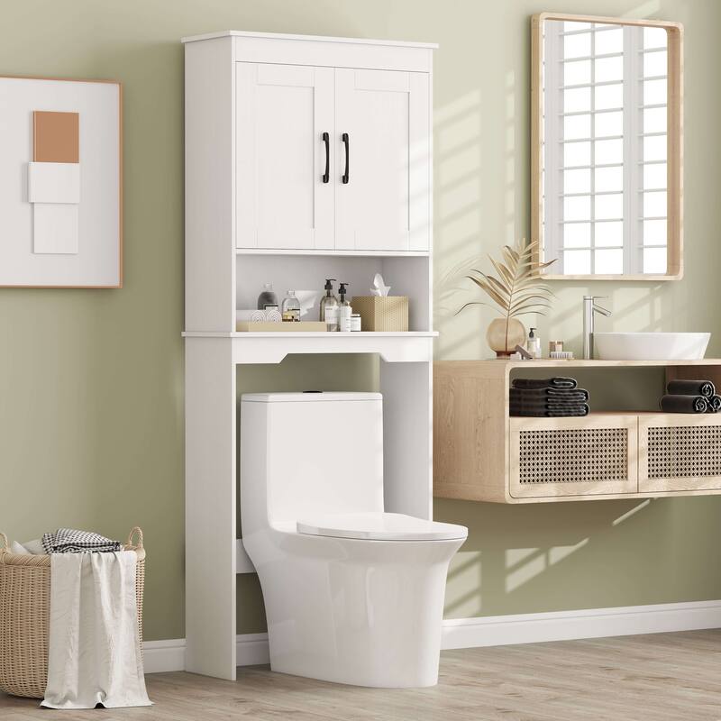 Costway Over The Toilet Storage Cabinet Bathroom Organizer w/