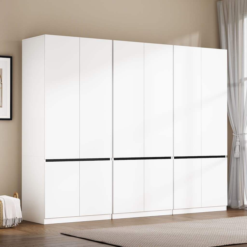 75" Large Modular Armoire Wardrobe Closet, Clothes Organizer Closet with Storage Shelves