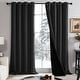 preview thumbnail 60 of 91, Deconovo 100 Percent Blackout with Liner Grommet Curtain (2 Panel) W52 x L108 - Black