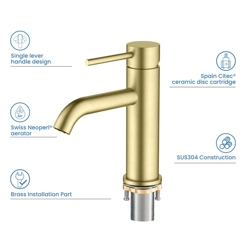 Single Handle Bathroom Sink Faucet with Pop Up Drain