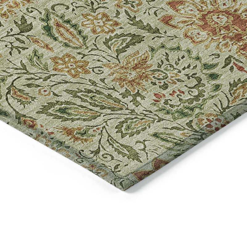 HomeRoots Floral Transitional Rectangle Outdoor Rug