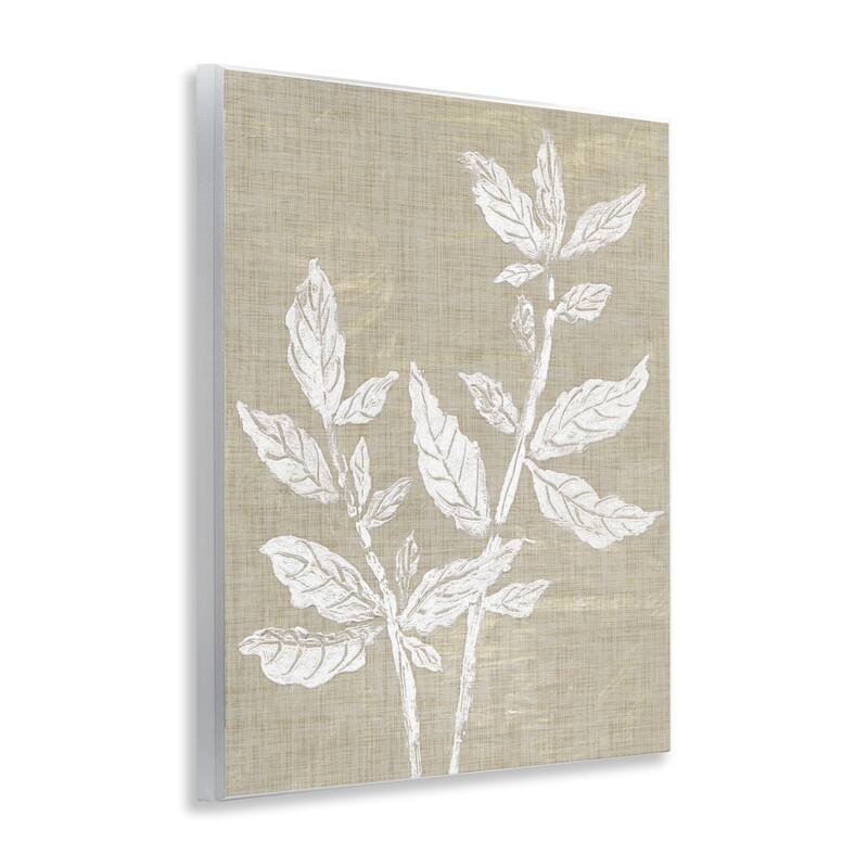 Stupell Boho Leaves on Natural Pattern Wall Plaque Art Design By Melissa Wang