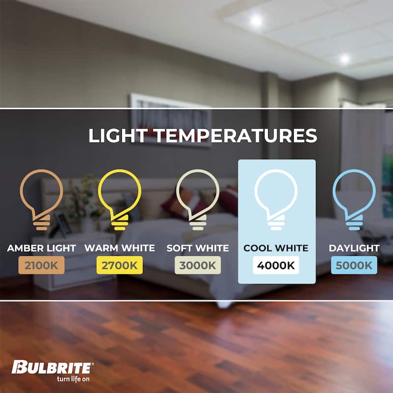 Bulbrite Pack of (4) 12 Watt LED 4" Round Recessed Downlight Fixture with Metal J-Box, 4000 Cool White Light, 1100 Lumens
