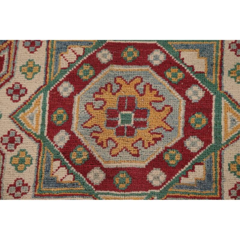 Traditional Kazak Area Rug Hand-Knotted Wool Carpet - 9'10" x 13'1"