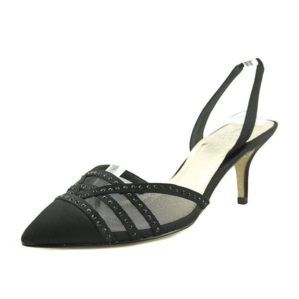 Adrianna Papell Hestia Women Pointed Toe Canvas Black Slingback Heel