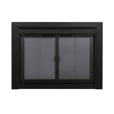 Pleasant Hearth Clairmont Fireplace Glass Door Small Black