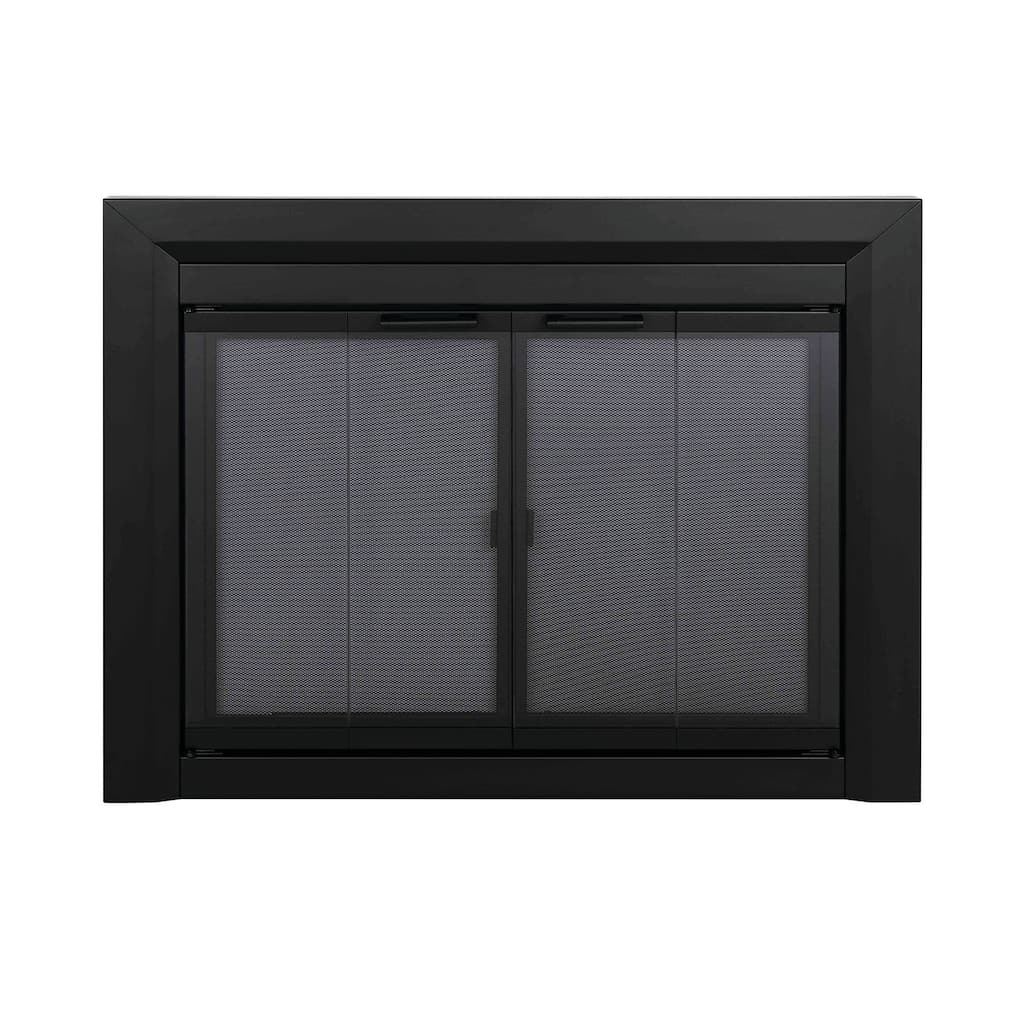 Pleasant Hearth Clairmont Fireplace Glass Door Small Black