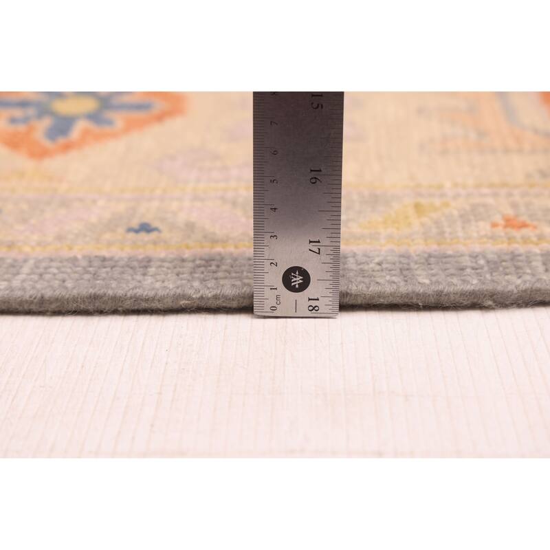 ECARPETGALLERY Hand-knotted Modern Oushak Dark Grey Wool Rug - 8'0 x 9'11