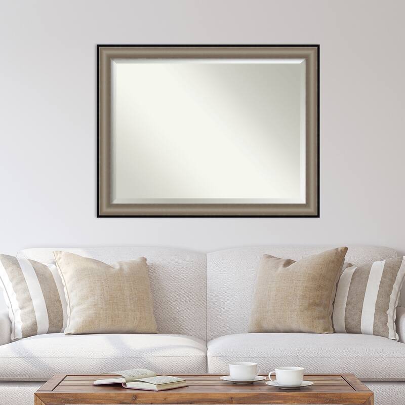 Beveled Wall Mirror - Imperial Pewter Black Frame