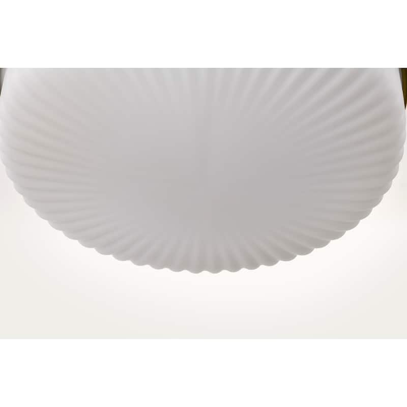 Solara Flush Mount Natural Brass Finish Frosted Ribbed Glass - Natural Brass