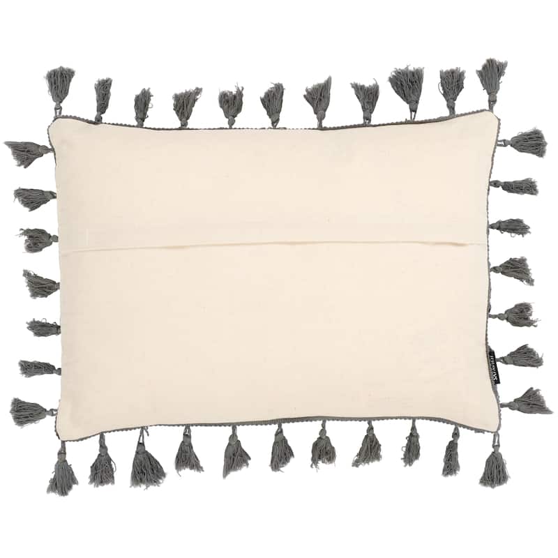 SAFAVIEH Home Azzura 14 x 20-inch Blue Grey Cotton Lumbar Pillow