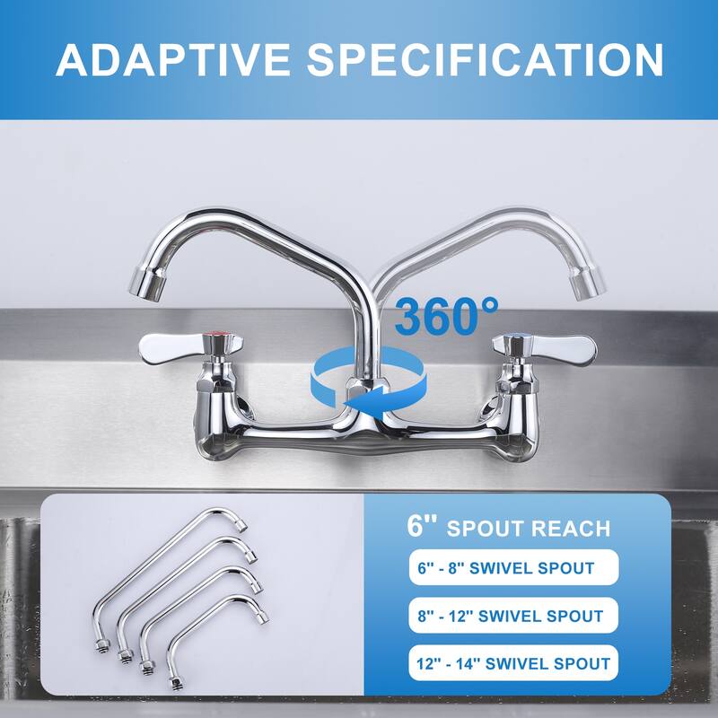 WOWOW Commercial Faucet Swivel Spout Replacement in Polished Chrome