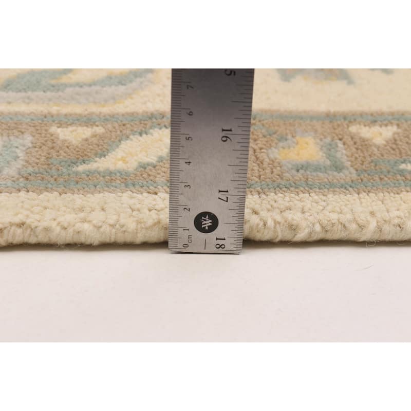 ECARPETGALLERY Hand-knotted Royal Oushak Cream Wool Rug - 8'1 x 7'8