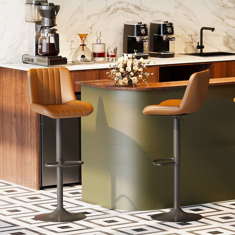 Futzca Swivel Bar Stools Set, 360 Degree Rotating Bar Stool with Adjustable Height, Set of 2