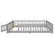 Twin/Full/Queen size Floor Platform Bed with Fence and Door for Kids, Toddlers
