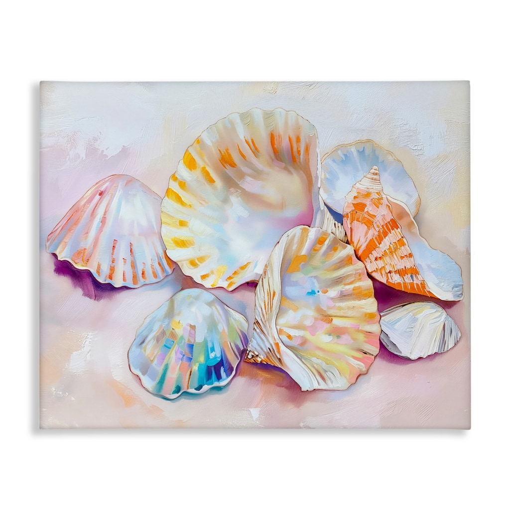 Stupell Pile of Various Seashells Canvas Wall Art Design By Arlington Prints