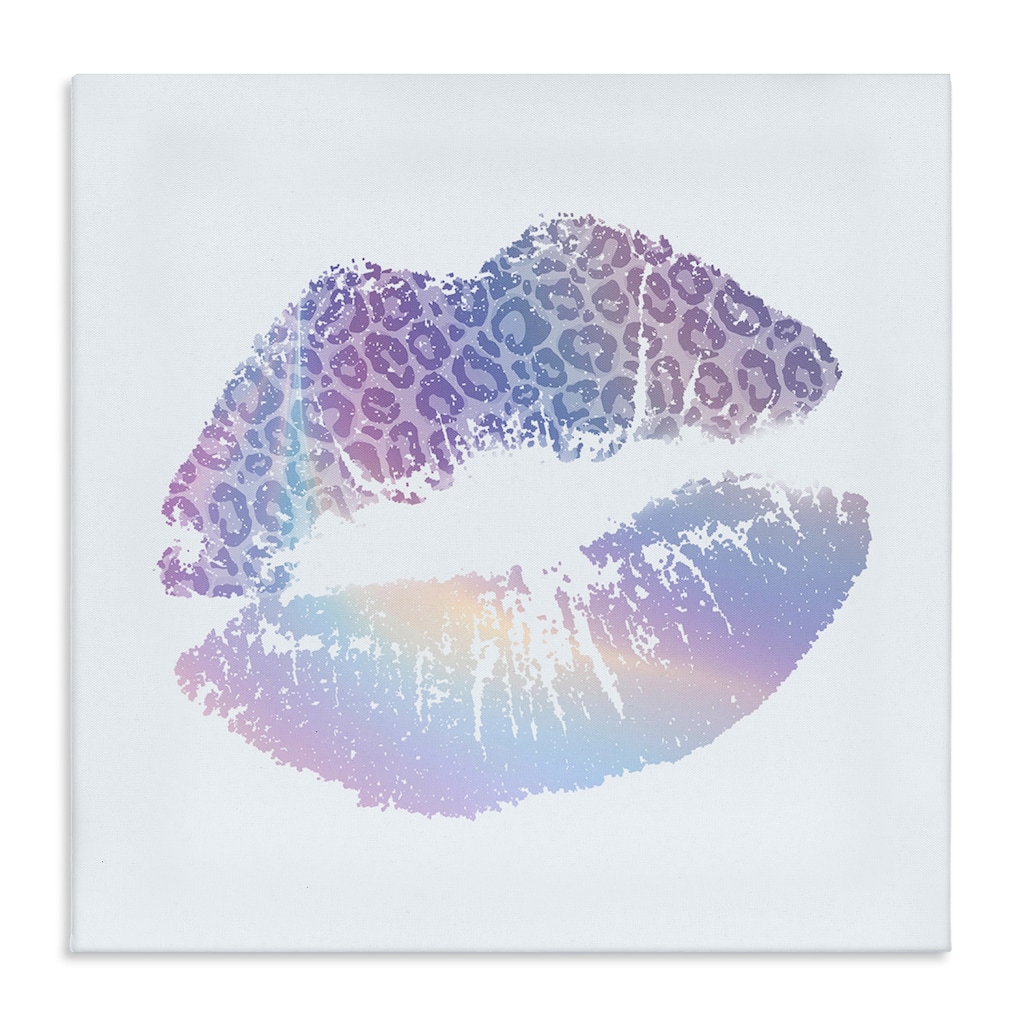 Stupell Glam Patterned Kiss Canvas Wall Art Design By Kim Allen