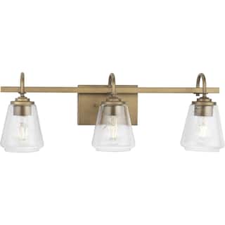 Martenne Collection Three-Light Aged Bronze Modern Farmhouse Vanity Light - 24 in x 7 in x 8.5 in