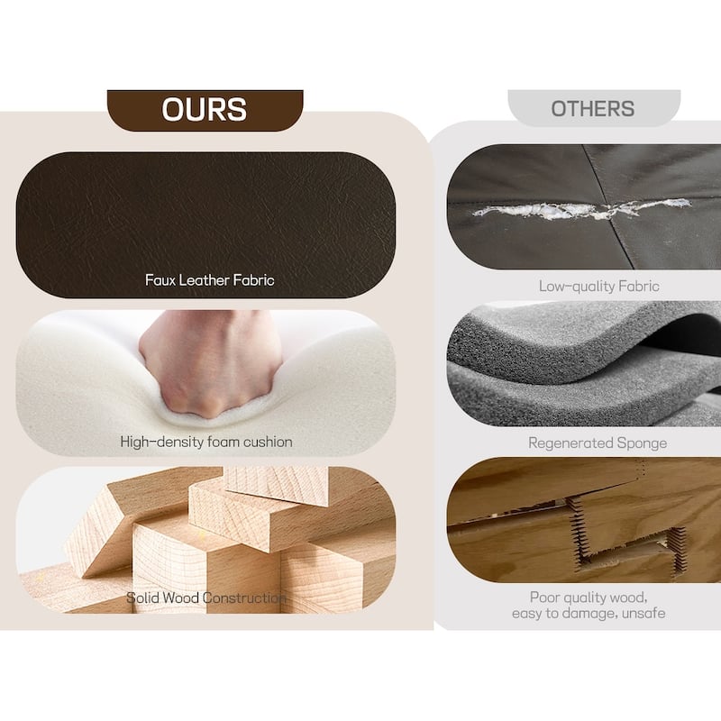 HUIMO Multi-Functional Solid Wood Bench with Storage Shelves 46in/39in/31in