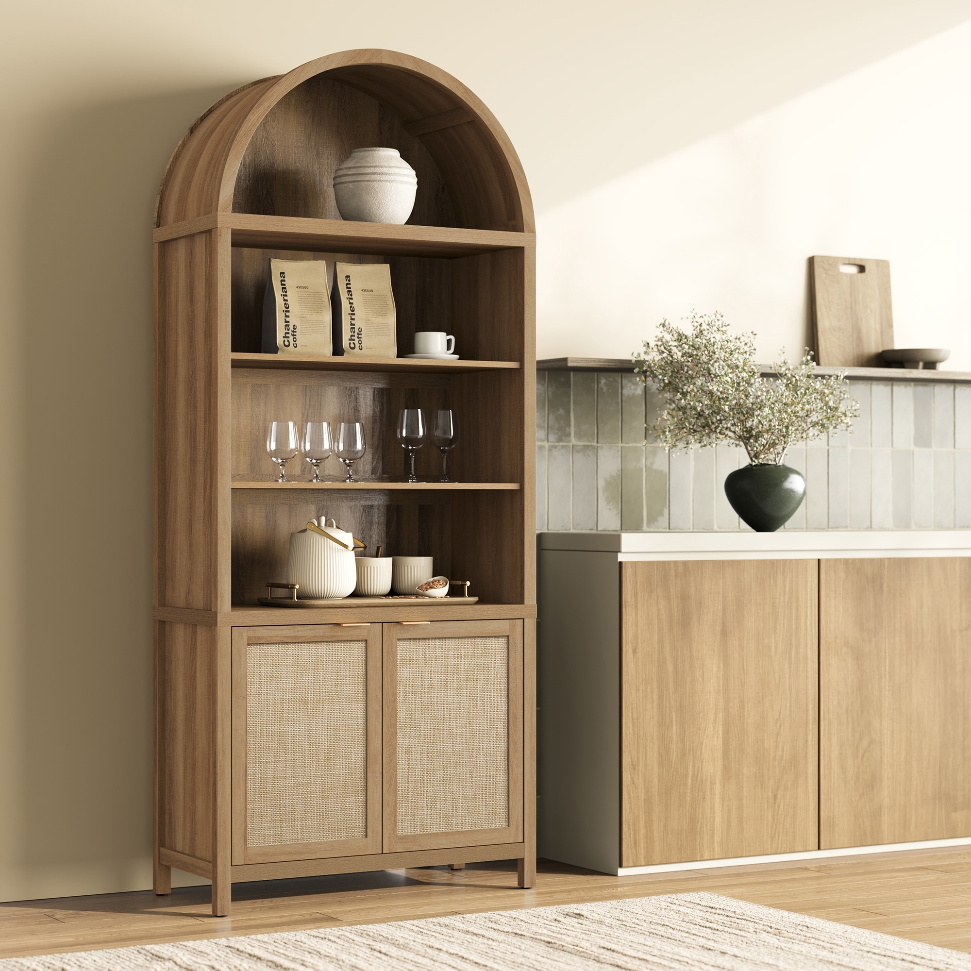 Ingenious Arc - Topped Multifunctional Storage Bookcase